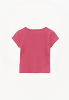 Bayan Pembe Pamuklu U Yaka Tişört