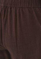 Bayan Kahverengi Keten Karışımlı Wide-Leg Pantolon