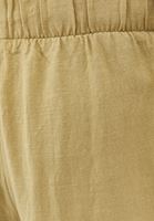 Bayan Yeşil Keten Karışımlı Barrel-Fit Pantolon