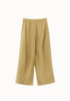 Bayan Yeşil Keten Karışımlı Barrel-Fit Pantolon