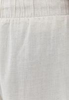 Bayan Bej Keten Karışımlı Barrel-Fit Pantolon