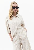 Bayan Çok Renkli Keten Karışımlı Nakışlı Gömlek