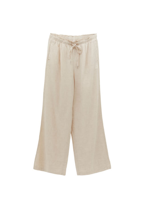 Keten Pantolon ve Ajurlu Atlet Kombini