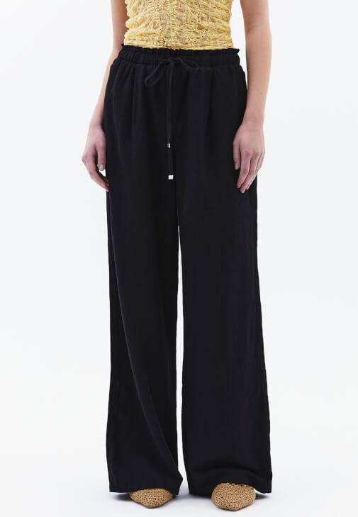 Keten Pantolon ve Kruvaze Bluz Kombini