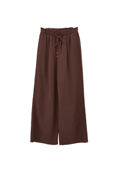 Keten Karışımlı Pantolon ve Dantelli Top Kombini