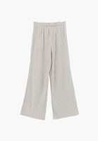 Bayan Kahverengi Keten Karışımlı Wide-Leg Pantolon