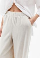 Bayan Çok Renkli Keten Karışımlı Çizgili Pantolon