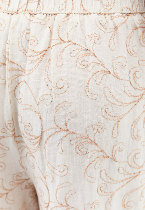 Keten Culotte Pantolon ve Keten Gömlek Kombini