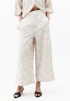 Bayan Çok Renkli Keten Karışımlı Culotte Pantolon