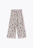 Bayan Çok Renkli Keten Karışımlı Wide-Leg Pantolon