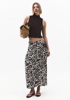 Bayan Çok Renkli Keten Karışımlı Uzun Etek