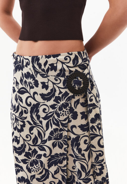 Keten Uzun Etek ve Triko Atlet Kombini