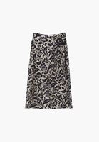 Bayan Çok Renkli Keten Karışımlı Uzun Etek