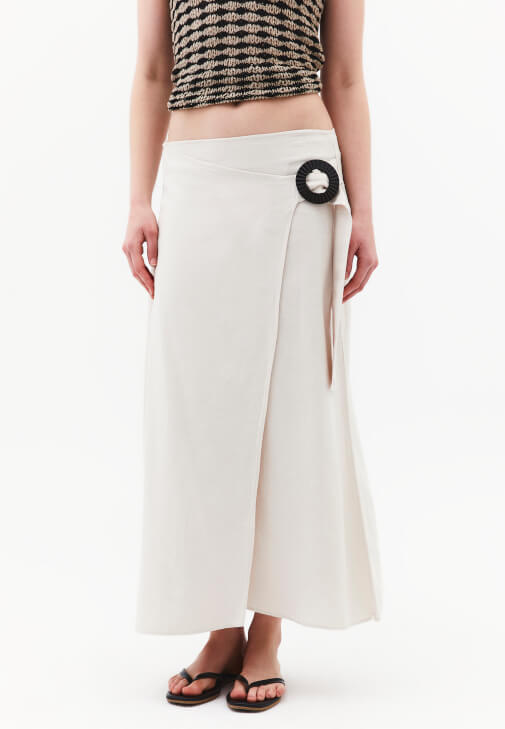 Keten Uzun Etek ve Modal Atlet Kombini