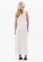 Bayan Krem Keten Karışımlı Uzun Etek