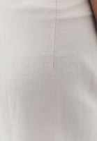 Bayan Krem Keten Karışımlı Uzun Etek