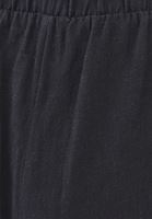 Bayan Siyah Keten Karışımlı Wide-Leg Pantolon