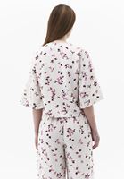 Bayan Çok Renkli Keten Karışımlı Bluz