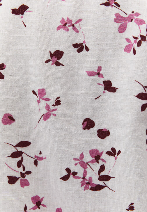 Desenli Bluz ve Pantolon Kombini