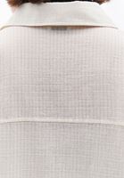 Bayan Bej Keten Karışımlı Oversize Gömlek