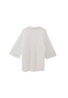 Bayan Beyaz Keten Karışımlı Oversize Gömlek