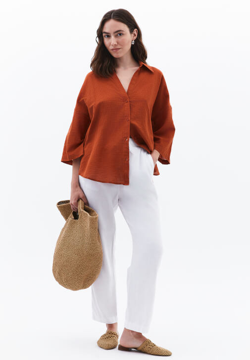 Keten Gömlek ve Pantolon Kombini