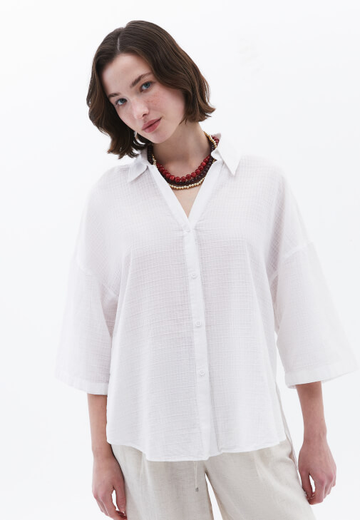 Keten Gömlek ve Keten Bol Paça Pantolon Kombini