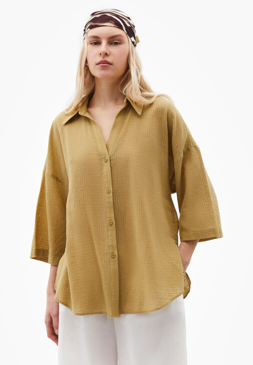 Keten Oversize Gömlek ve Bermuda Kombini