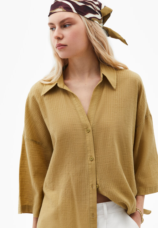 Keten Oversize Gömlek ve Bermuda Kombini