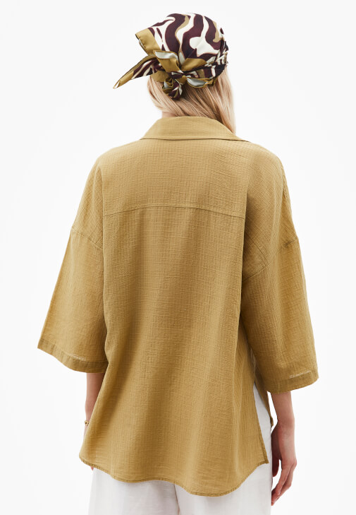 Keten Oversize Gömlek ve Bermuda Kombini