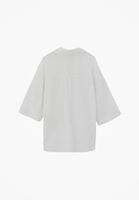 Bayan Beyaz Keten Karışımlı Oversize Gömlek