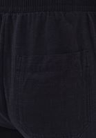 Bayan Siyah Keten Karışımlı Carrot-Fit Pantolon