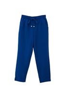 Bayan Mavi Keten Karışımlı Carrot-Fit Pantolon