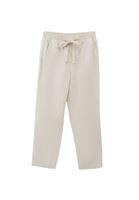 Bayan Bej Keten Karışımlı Carrot-Fit Pantolon