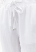 Bayan Beyaz Keten Karışımlı Carrot-Fit Pantolon
