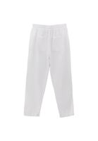 Bayan Beyaz Keten Karışımlı Carrot-Fit Pantolon