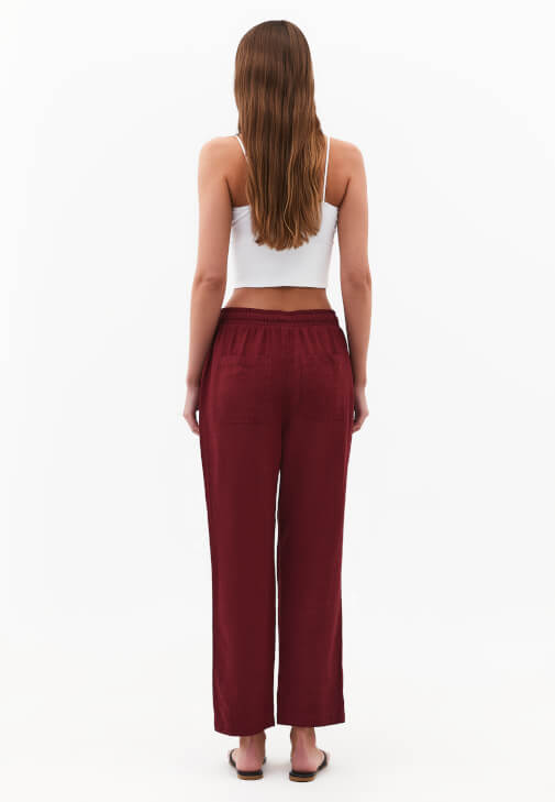 Keten Pantolon ve Crop Atlet Kombini