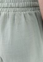 Bayan Yeşil Keten Karışımlı Wide-Leg Pantolon