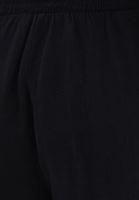 Bayan Siyah Keten Karışımlı Wide-Leg Pantolon