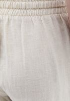 Bayan Bej Keten Karışımlı Wide-Leg Pantolon