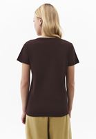 Bayan Kahverengi Keten Karışımlı Tişört