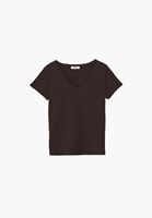 Bayan Kahverengi Keten Karışımlı Tişört