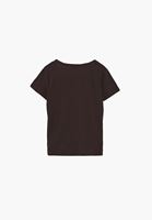 Bayan Kahverengi Keten Karışımlı Tişört