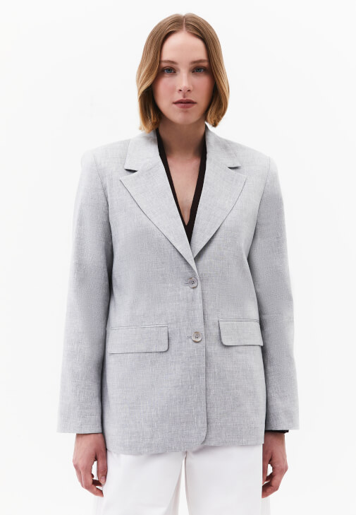 Keten Blazer Ceket ve Bermuda Şort Kombini