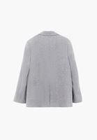 Bayan Gri Keten Karışımlı Oversize Blazer Ceket