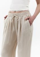 Bayan Bej Keten Wide-Leg Pantolon