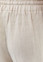 Bayan Bej Keten Wide-Leg Pantolon