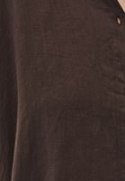 Bayan Kahverengi Keten Düğmeli Gömlek