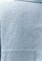 Bayan Mavi Keten Düğmeli Gömlek