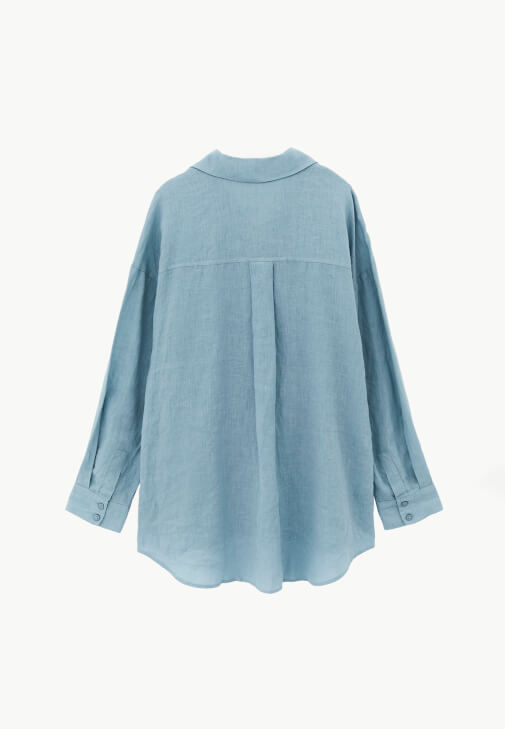 Keten Gömlek ve Barrel-Fit Denim Kombini